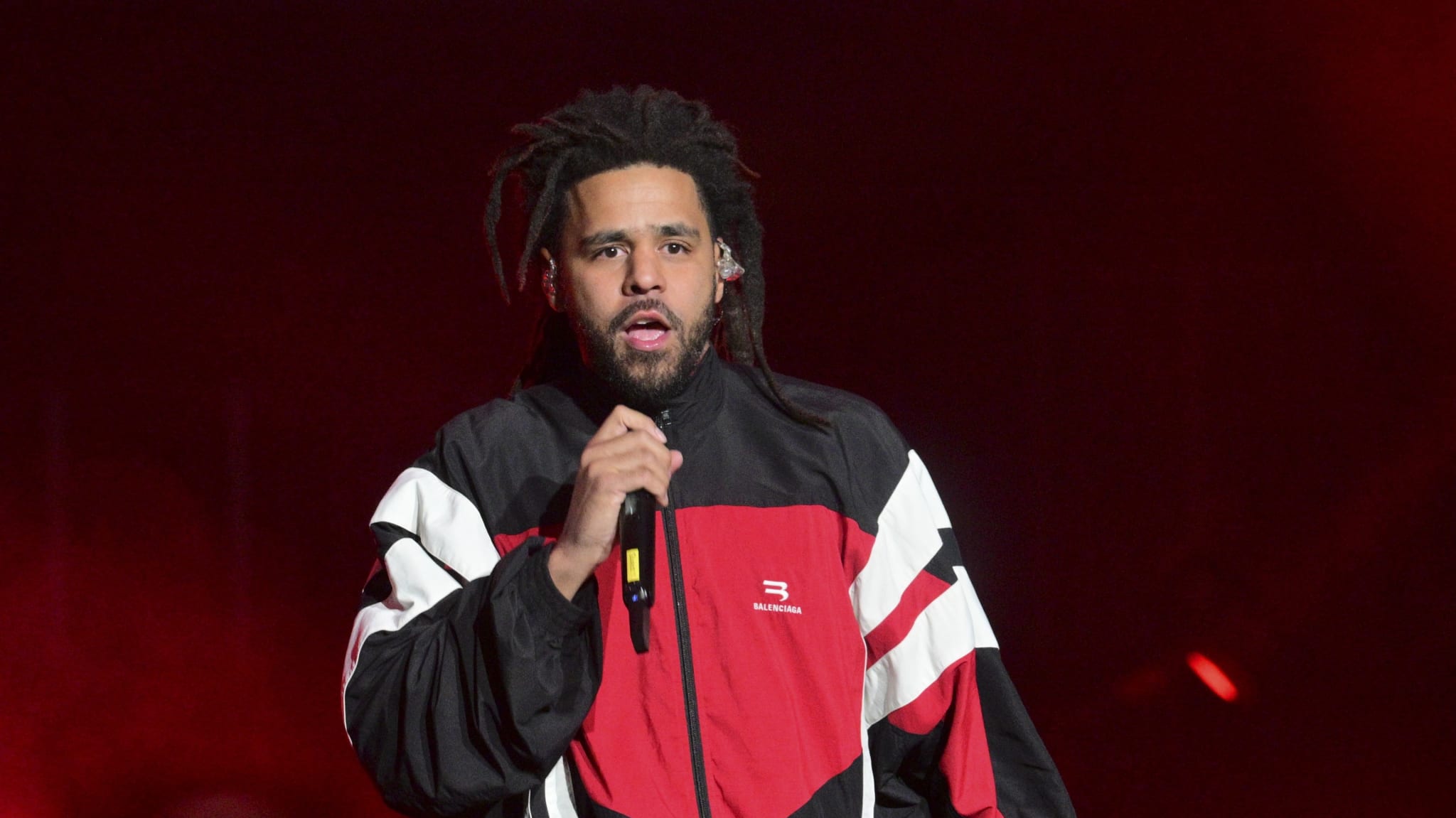 J. Cole performs onstage during Lil Baby & Friends Birthday Celebration at State Farm Arena on December 27, 2023 in Atlanta, Georgia. 